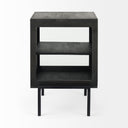 Arelius 20L x 18W x 26H Black-Brown Wood W Black Metal Frame EndSide Table - Default Title