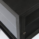 Arelius 20L x 18W x 26H Black-Brown Wood W Black Metal Frame EndSide Table - Default Title