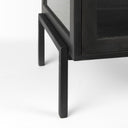 Arelius 20L x 18W x 26H Black-Brown Wood W Black Metal Frame EndSide Table - Default Title