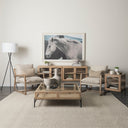 Arelius 20L x 18W x 26H Light Brown Wood W Black Metal Frame EndSide Table - Default Title