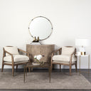 Stella 17L x 17W White Round Marble Top WGold Base Accent Table - Default Title