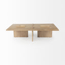 Aida 56 x 34 Rectangular Light Brown Wood Coffee Table - Default Title