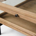 Arelius 42 Square Glass-Top Light Brown w Black Metal Base Display Coffee Table - Default Title