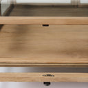 Arelius 42 Square Glass-Top Light Brown w Black Metal Base Display Coffee Table - Default Title