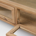 Arelius 42 Square Glass-Top Light Brown w Black Metal Base Display Coffee Table - Default Title