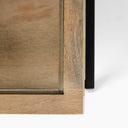 Arelius 42 Square Glass-Top Light Brown w Black Metal Base Display Coffee Table - Default Title