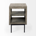 Arelius 20L x 18W x 26H Gray Wood W Black Metal Frame EndSide Table - Default Title