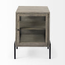 Arelius 20L x 18W x 26H Gray Wood W Black Metal Frame EndSide Table - Default Title