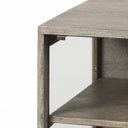 Arelius 20L x 18W x 26H Gray Wood W Black Metal Frame EndSide Table - Default Title