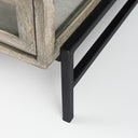 Arelius 42 Square Glass-Top Gray Wood w Black Metal Base Display Coffee Table - Default Title