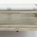 Arelius 42 Square Glass-Top Gray Wood w Black Metal Base Display Coffee Table - Default Title