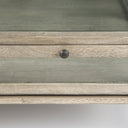Arelius 42 Square Glass-Top Gray Wood w Black Metal Base Display Coffee Table - Default Title