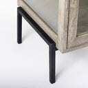 Arelius 20L x 18W x 26H Gray Wood W Black Metal Frame EndSide Table - Default Title