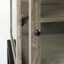 Arelius 20L x 18W x 26H Gray Wood W Black Metal Frame EndSide Table - Default Title