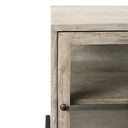 Arelius 20L x 18W x 26H Gray Wood W Black Metal Frame EndSide Table - Default Title