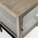 Arelius 20L x 18W x 26H Gray Wood W Black Metal Frame EndSide Table - Default Title