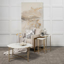 Vincent 33 Octagonal White Marble Tabletop w Gold Metal Base Coffee Table - Default Title