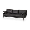Cochrane 82L x 33W x 323 Black Leather Three Seater Sofa - Default Title