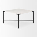 Lucas 30x30 White Marble Top Black Metal Base Coffee Table - Default Title