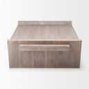 Elaine 59x36 Brown Solid Wood Top Base Coffee Table - Default Title