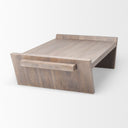 Elaine 59x36 Brown Solid Wood Top Base Coffee Table - Default Title