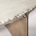 Reinhold 49 Round White Marble Top Gold Metal Base Coffee Table - Default Title