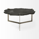 Shale 37 Irregular Live-Edge Black Slate wFlat Iron Base Coffee Table - Default Title