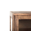 Arelius 70L x 1875W x 32H Medium Brown Black Metal Base w 4 Glass Door Cabinets Sideboard - Default Title