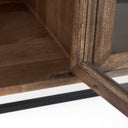 Arelius 70L x 1875W x 32H Medium Brown Black Metal Base w 4 Glass Door Cabinets Sideboard - Default Title