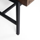 Arelius 70L x 1875W x 32H Medium Brown Black Metal Base w 4 Glass Door Cabinets Sideboard - Default Title