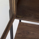 Arelius 36L x 1875W x 63H Medium Brown Wood W Black Metal Base Display Cabinet - Default Title