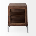 Arelius 20L x 18W x 26H Medium Brown Wood W Black Metal Frame EndSide Table - Default Title