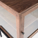 Arelius 20L x 18W x 26H Medium Brown Wood W Black Metal Frame EndSide Table - Default Title