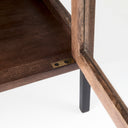 Arelius 20L x 18W x 26H Medium Brown Wood W Black Metal Frame EndSide Table - Default Title