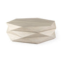 Arreto Natural Solid Wood Hexagonal Storage Coffee Table - Default Title