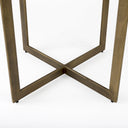 Faye I 48L x 48W x 30H Beige Finished Wood WGold Metal Base Square Dining Table - Default Title