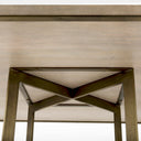 Faye I 48L x 48W x 30H Beige Finished Wood WGold Metal Base Square Dining Table - Default Title