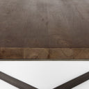 Faye 34L x 34W x 17H Medium Brown Wood WAntique Nickel Metal Base Square Coffee Table - Default Title