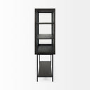 Arelius 36L x 1875W x 63H Black-Brown Wood W Black Metal Base Display Cabinet - Default Title
