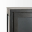 Arelius 36L x 1875W x 63H Black-Brown Wood W Black Metal Base Display Cabinet - Default Title