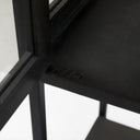 Arelius 36L x 1875W x 63H Black-Brown Wood W Black Metal Base Display Cabinet - Default Title