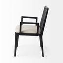 Clara Black Wood W Cream Fabric Seat and Cane Back Dining Chair - Default Title