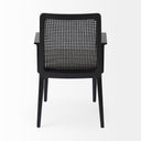 Clara Black Wood W Cream Fabric Seat and Cane Back Dining Chair - Default Title