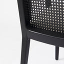 Clara Black Wood W Cream Fabric Seat and Cane Back Dining Chair - Default Title