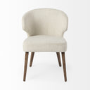 Niles 225L x 240W x 320H Cream Fabric Seat W Medium Brown Wooden Legs Wingback Dining Chair - Default Title