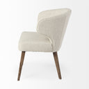 Niles 225L x 240W x 320H Cream Fabric Seat W Medium Brown Wooden Legs Wingback Dining Chair - Default Title