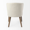Niles 225L x 240W x 320H Cream Fabric Seat W Medium Brown Wooden Legs Wingback Dining Chair - Default Title