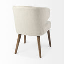 Niles 225L x 240W x 320H Cream Fabric Seat W Medium Brown Wooden Legs Wingback Dining Chair - Default Title