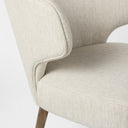 Niles 225L x 240W x 320H Cream Fabric Seat W Medium Brown Wooden Legs Wingback Dining Chair - Default Title