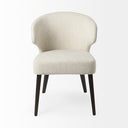 Niles 225L x 240W x 320H Cream Fabric Seat W Dark Brown Wooden Legs Wingback Dining Chair - Default Title